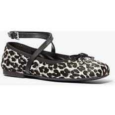 Slip-on Ballerinasko Michael Kors MK Collette Leopard Print Calf Hair Ballet Flat Black