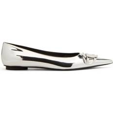 Gråa Pumps Diesel D-Venus Ballerines Finition Miroir Chaussures Plates - Gris Argenté