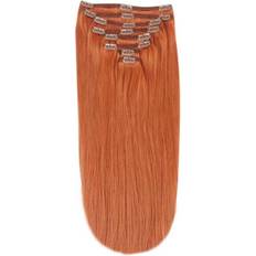Cliphair Clip In Hair Extensions Human Hair Full Head Ginger Red/ Natural Red #350, 18"