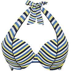 Clothing Panache Summer Halter Bikini Top Blue/Yellow