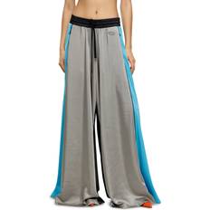 Multicolored - Unisex Pants Diesel Womens 9BXA P-Wild Double-knit Satin Palazzo Trousers