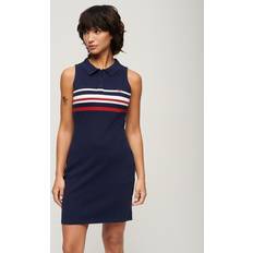 Bleu - Robe courte Robes Superdry Mini-robe polo femme - Bleu