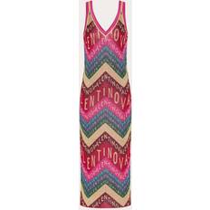 Valentino Multifärgade Klänningar Valentino CHEVRON LUREX DRESS Wo MULTICOLOUR