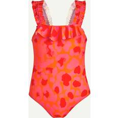 Nero Costumi da bagno Vilebrequin Girls Ruffle One-piece Swimsuit - Giny/Orange