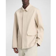 Men - White Coats Vince Cotton Short Mac Coat, Ivory