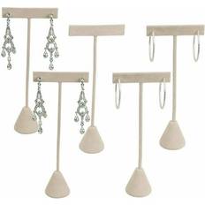 Beige Jewelry Stands Beige faux suede 5.75" t shape earring display stand for showrooms & tradeshows