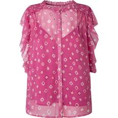 Rosa Blusas Pepe Jeans Blusa Sin Mangas Con Volante - Rosa