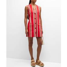 Lino Vestidos Simon Miller Carob Linen Mini Dress - Moroccan Spice Stripe