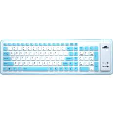 BlueLAN 103 taste foldable dustproof soft silicone gaming keyboard for laptop / computer roll up silica gel keyboard wired gaming keyboard (English)