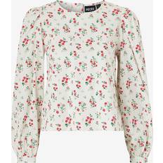Pieces Dam Blusar Pieces Pcminna Back Button Top Cloud Dancer