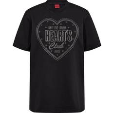 Clothing HUGO RED T-shirt med grafik vasket sort-Black