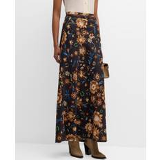 Lin Jupes Dorothee Schumacher Printed linen skirt with removable leather tie belt multi colour