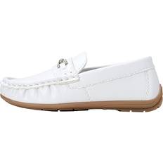 Boys - White Low Top Shoes Josmo Kid's Moccasin Driving Loafers - White