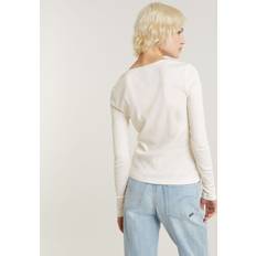 Gris - Hombre Blusas G-Star Deep V Henley Slim Top White Women