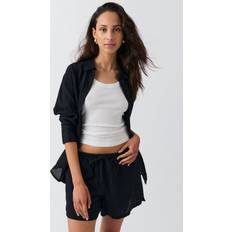 Linne Shorts Gina Tricot Relaxed linen blend shorts linneshorts Black Female