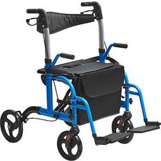 Crutches & Medical Aids VEVOR 2 in 1 rollator walker & transport chair folding walker wheelchair combo