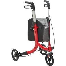 Poussettes VEVOR Déambulateur 3 roues pour personnes âgées, rollator pliable en aluminium léger avec poignée réglable, déambulateur d'extérieur avec grandes roues et sac de rangement spacieux, capacité de 118 kg