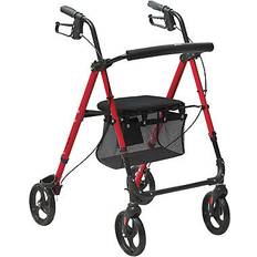 Health VEVOR rollator walker for aluminum foldable rolling walker 300lb capacity Red Black