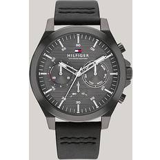 Tommy Hilfiger Gunmetal Grey Leather Watch GREY One Size