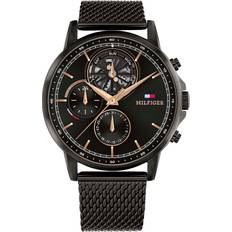Tommy Hilfiger Unisex Armbåndsure Tommy Hilfiger Stewart 1710610 Herre 44 mm Analog Kvarts Mineralglas Black 44 mm