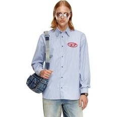 Diesel Skjortor Diesel Chemise Rayée Avec Broderie Oval D - Blue