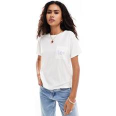 Lee Jeans Hvid T-shirt med logo-lomme