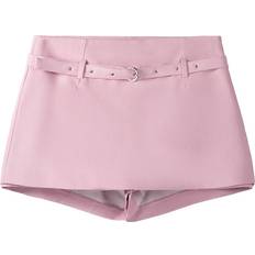 Korta kjolar - Röda Bershka – Rosa skort med skärp, del av set-Pink