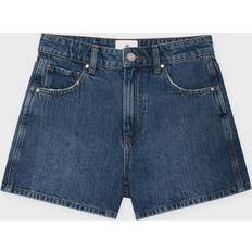 Anine Bing Woman Shorts Anine Bing Dalton Short Blue