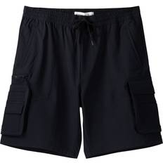 Bershka Herre Bukser & Shorts Bershka Sorte nylonshorts med cargolommer-Black