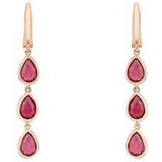 Rose Gold Earrings Latelita Sardinia triple teardrop earrings rosegold pink tourmaline