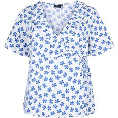 Zizzi Bekleidung Zizzi Bluse 'Lola' blau weiß XXXL-4XL