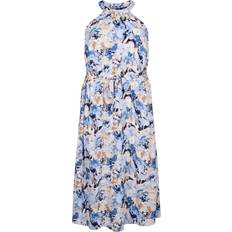 Zizzi Kjoler Zizzi Maxi kjole vBella S/L Midi Dress Blå