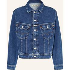 Replay Mens Dark Blue Patch-pocket Stretch-denim Jacket