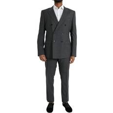 Dolce & Gabbana Gray Suits Dolce & Gabbana Gray Plaid Wool MARTINI Formal Piece Men's Suit