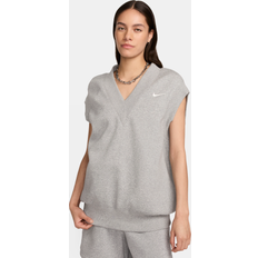 Nike Damen Westen Nike Sportswear Phoenix Fleece Extragroße Damenweste, Apparel, Grau, Größe: