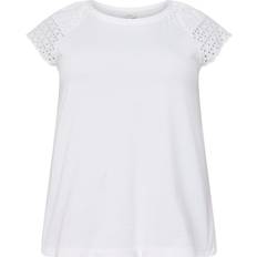 6XL - Mujer Camisetas Only Camiseta con mangas bordadas - Blanco