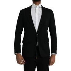 Dolce & Gabbana Men Suits Dolce & Gabbana Black Wool Piece Single Breasted Men's Suit