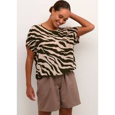 Multifargete - XL Bluser Kaffe Marita Ecovero Short Batwing Sleeves Blouse