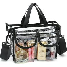 Jynofd Sold by: Cuwyeasf, Clear Cosmetic Bag with Removable and Adjustable Shoulder Strap Black