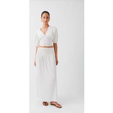 Hvite Skjørt Gina Tricot Smock maxi skirt maxiröcke- White XL- Female