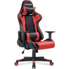 Gaming Chairs Homall Gaming Chair Office Chair High Back Computer Chair Leather Desk Chair Racing Executive Ergonomic Adjustable Swivel Task Chair with Headrest and Lumbar Support Red