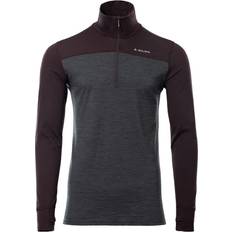 Herre - Lilla Svedundertøj Aclima LightWool 180 Polo With Zip - Chocolate Plum/Marengo