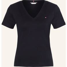 Tommy Hilfiger Women T-shirts Tommy Hilfiger Cotton V-Neck T-Shirt with Short Sleeves - Navy