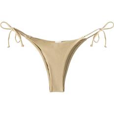 Beige Bikiniunderdelar Bershka – Bronsfärgad bikiniunderdel med v-form framtill, del av set-Brown