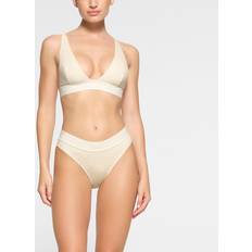 SKIMS Cotton Rib Plunge Bralette - Bone