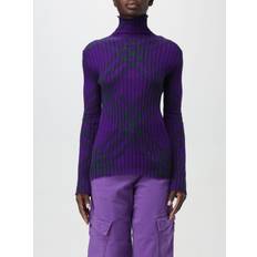 Burberry Pulls Burberry Check Sweater Maglioni Viola Donna