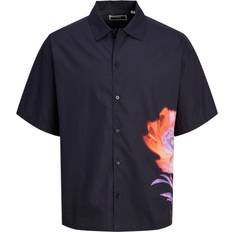 Jack & Jones Orange Shirts Jack & Jones Wide Fit Shirt Blue