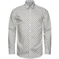 Eton Contemporary Fit White Medallion Print & Tencel Lyocell Shirt Herr Långärmade Skjortor