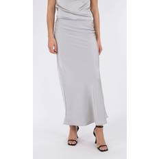 Neo Noir Vicky Heavy Sateen Skirt Silver 44/XXL
