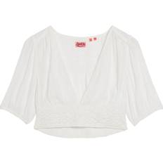 Superdry Bluser Superdry Kortærmet Top Med Blondekant Ibiza - Hvid